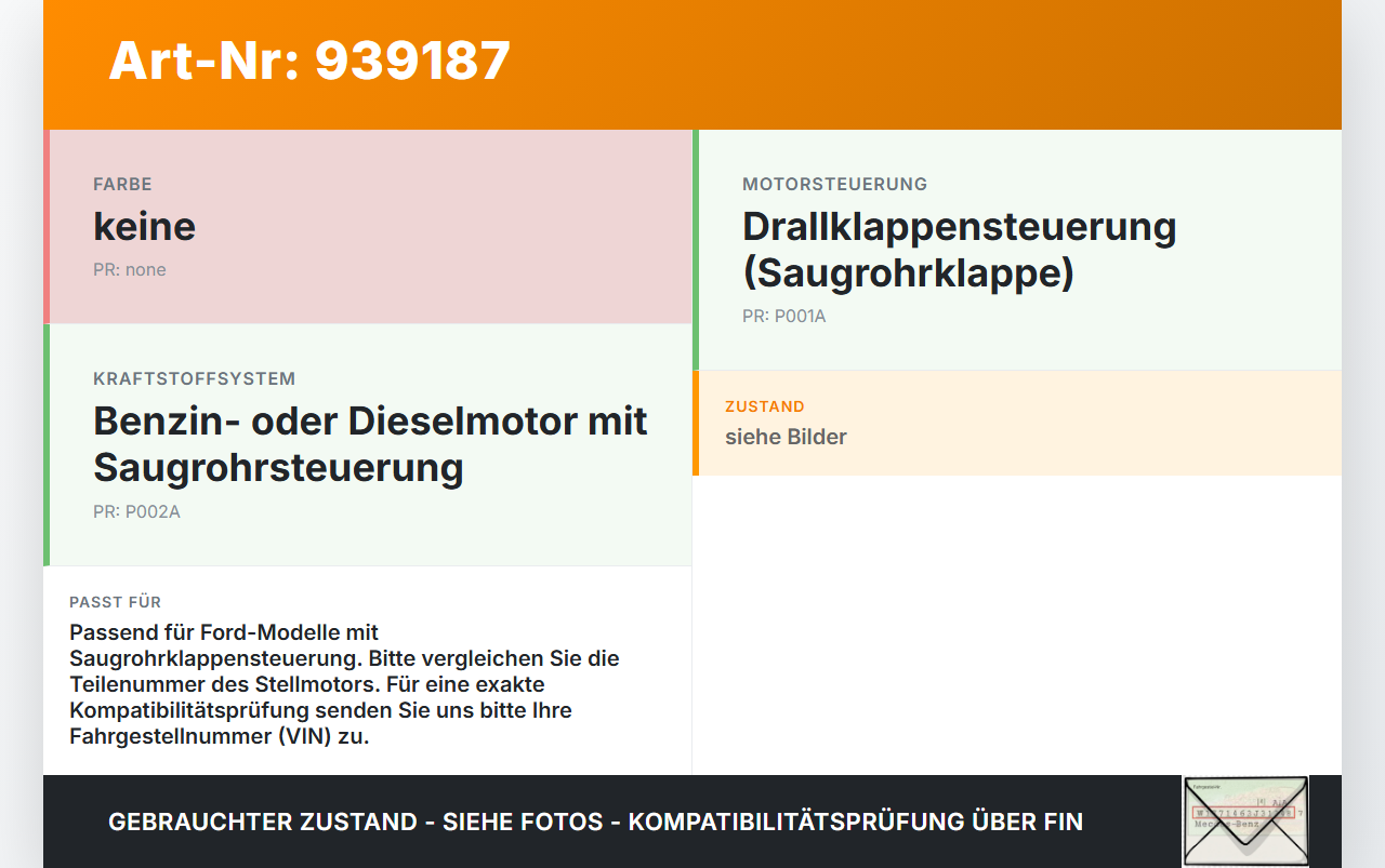 Ford Mustang V 5 04-09 Stellmotor Drallklappenverstellung Klappenverstellung Ansaugung Ford Mustang V 5 04-09... Vorschau 3