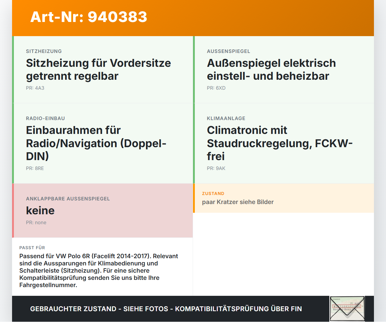 VW Polo V 6R 14-17 Blende Einbaurahmen VW Polo V 6R 14-17 25.04.2017 1025510 gebraucht Vorschau 3