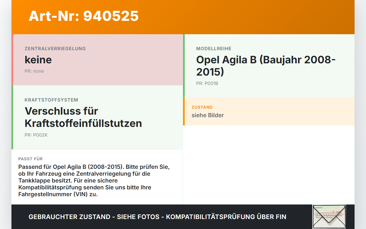 Opel Agila B 08-15 Tankdeckel Verschluss Tankverschluss Opel Agila B 08-15 10.07.2009 gebraucht Vorschau 3