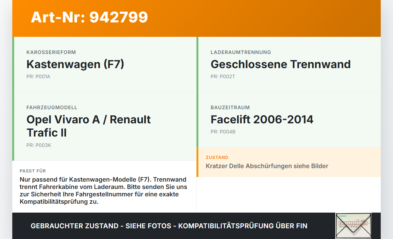 Opel Vivaro A F7 Trafic II 06-14 Kasten Trennwand Abtrennung Laderaumteiler Opel Vivaro A F7 Trafic II 06-14... Vorschau 3