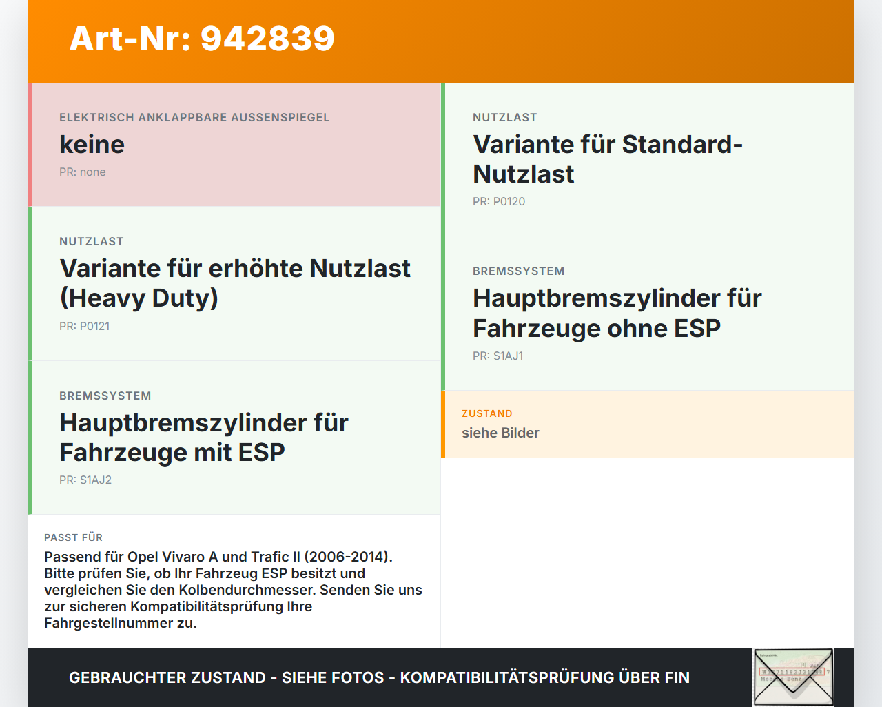 Opel Vivaro A F7 Trafic II 06-14 Hauptbremszylinder Bremszylinder Opel Vivaro A F7 Trafic II 06-14 19.01.2011 gebraucht Vorschau 3