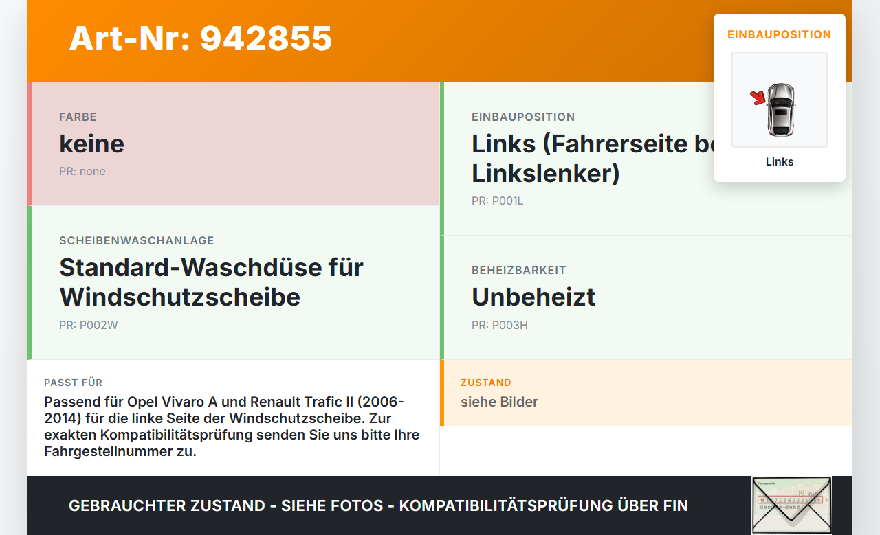 Opel Vivaro A F7 Trafic II 06-14 Waschdüse für Windschutzscheibe WS Links Opel Vivaro A F7 Trafic II 06-14... Vorschau 3