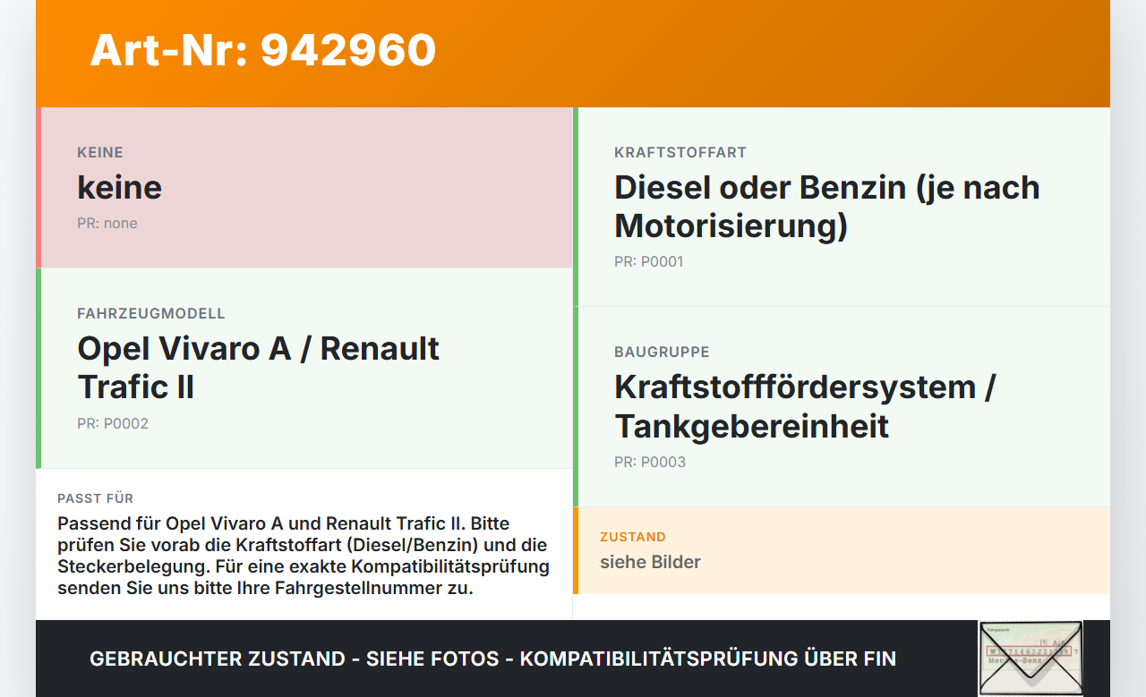Opel Vivaro A F7 Trafic II 06-14 dCi 115 2,0 84KW Kraftstoffpumpe Kraftstoff Förderpumpe Tankgeber Opel Vivaro A F7... Vorschau 3