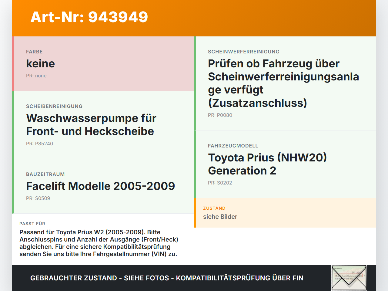 Toyota Prius W2 II 05-09 1,5 57KW Scheibenreinigung Waschwasserpumpe Wischerpumpe Toyota Prius W2 II 05-09... Vorschau 3