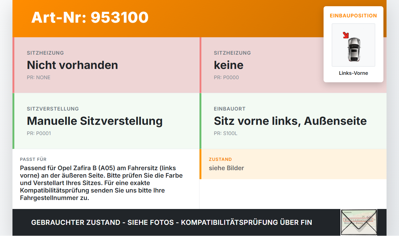 Opel Zafira B A05 05-08 Blende Innen Abdeckung für Sitz Seitlich Links Vorne Aussenseite Opel Zafira B A05 05-08... Vorschau 3