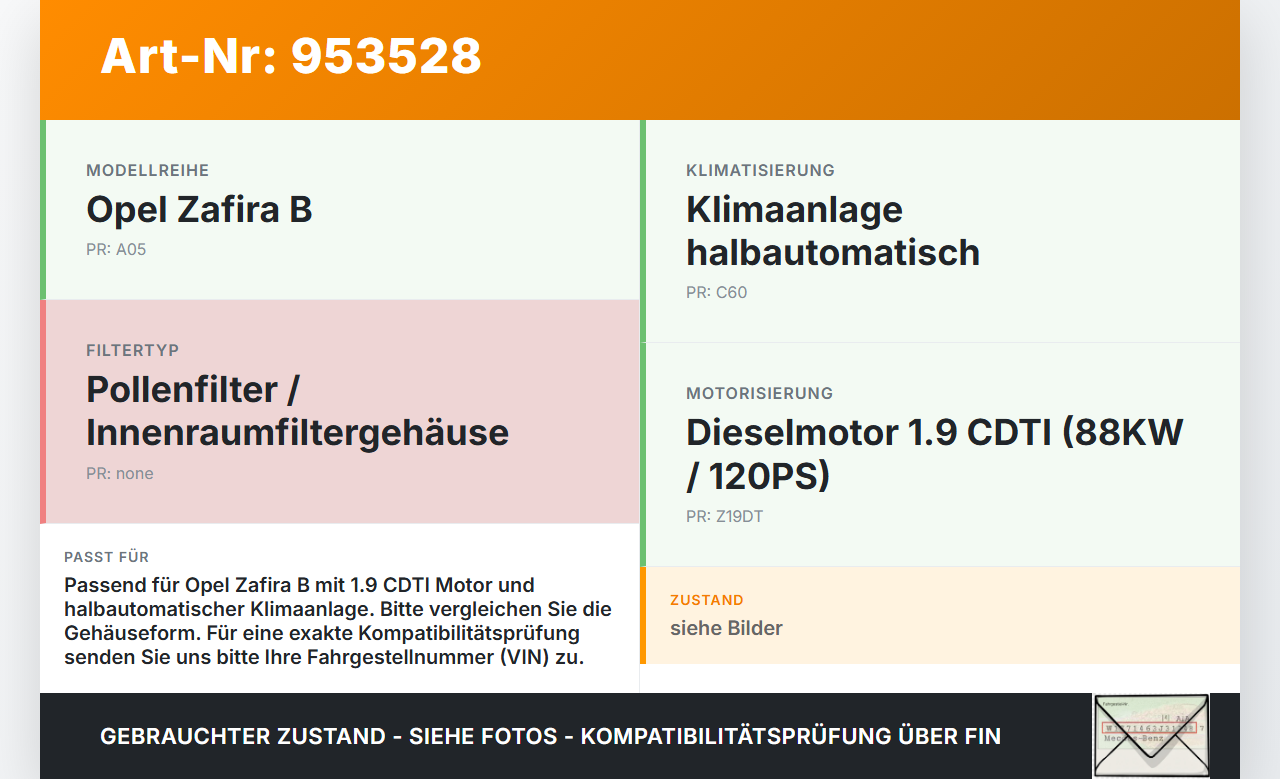 Opel Zafira B A05 05-08 CDTI 1,9 88KW Luftfilterkasten Opel Zafira B A05 05-08 06.10.2006 gebraucht Vorschau 3