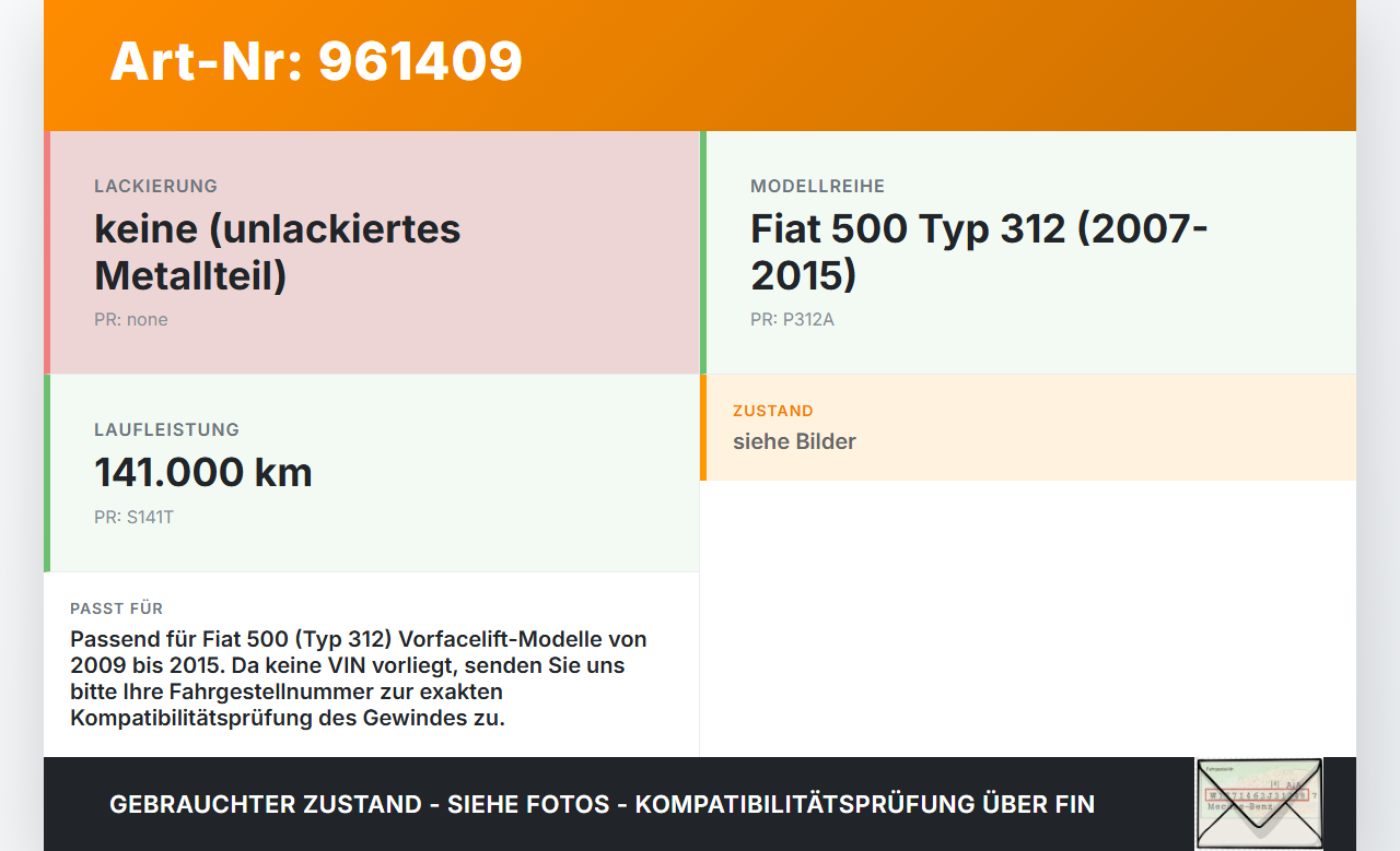 Fiat 500 312 09-15 Abschleppöse Abschlepphaken Fiat 500 312 09-15 07.12.2010 gebraucht Vorschau 3