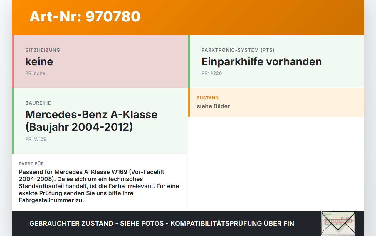Mercedes A170 W169 04-08 Abschleppöse Abschlepphaken Mercedes A170 W169 04-08 24.10.2007 gebraucht Vorschau 3