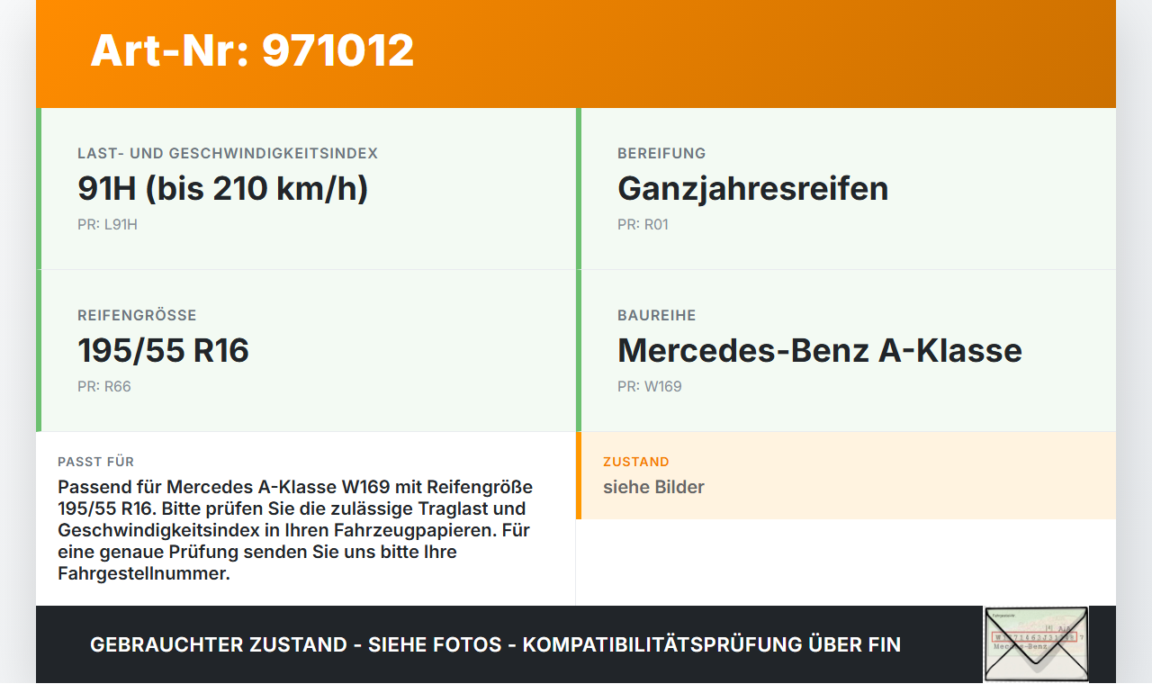 Mercedes A170 W169 04-08 2x Reifen Ganzjahresreifen Fulda 195/55R16 91H 6.4-6.7mm Mercedes A170 W169 04-08... Vorschau 3