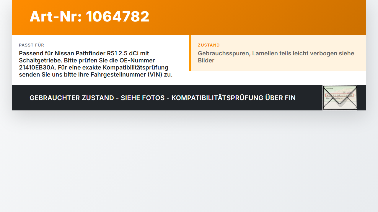 Nissan Pathfinder R51 05-14 2,5D 128KW Wasserkühler Kühler Nissan Pathfinder R51 05-14 12.08.2005 21410EB30A gebraucht Vorschau 3