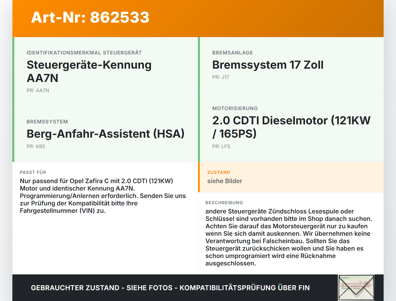 Opel Zafira C 11-16 2,0 121KW Motor Steuergerät ECU Motorsteuergerät AA7N Opel Zafira C 11-16 25.07.2012 0281018769... Vorschau 3
