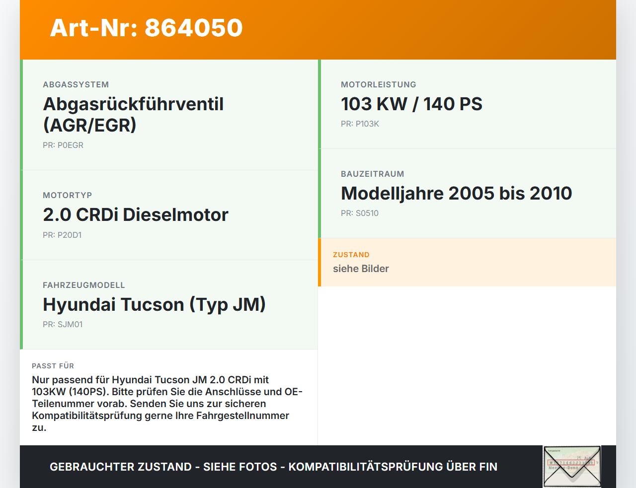 Hyundai Tucson JM 05-10 CRDI 2,0 103KW D4EA Abgasrückführventil EGR AGR Ventil Hyundai Tucson JM 05-10 17.03.2006... Vorschau 3