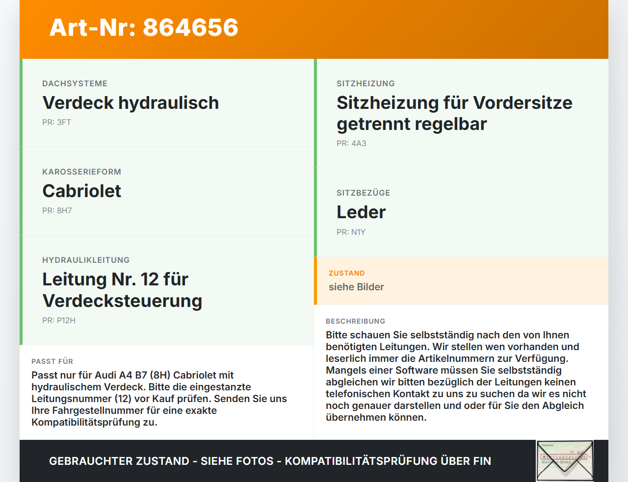 Audi A4 B7 8H Cabrio 06-09 Hydraulik Schlauch Leitung 12 für Verdeck Audi A4 B7 8H Cabrio 06-09 31.07.2006 gebraucht Vorschau 3