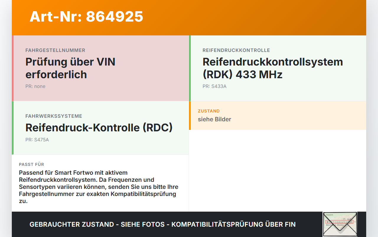 Smart Fortwo Fortwo 14-21 Reifendruck Sensor Radsensor Reifendrucksensor Pos.2 Smart Fortwo Fortwo 14-21 28.04.2016... Vorschau 3