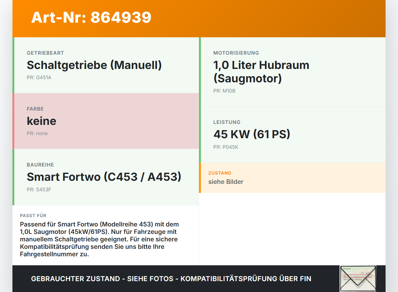 Smart Fortwo Fortwo 14-21 1,0 45KW 281920 Schwungscheibe Schwungrad Smart Fortwo Fortwo 14-21 28.04.2016 302050331R... Vorschau 3