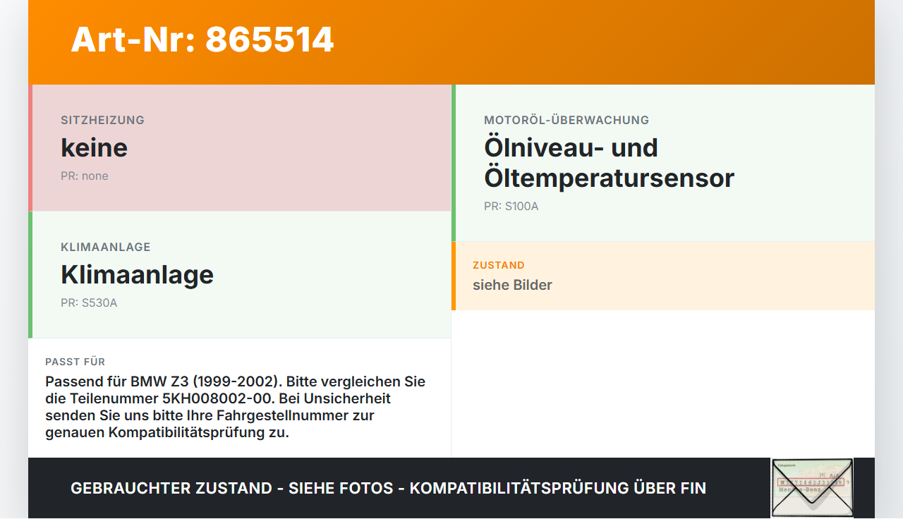 BMW Z3 99-02 Steuergerät ECU Öl Niveau Temperatur BMW Z3 99-02 11.08.1999 12.61-1438022 5KH008002-00 gebraucht Vorschau 3