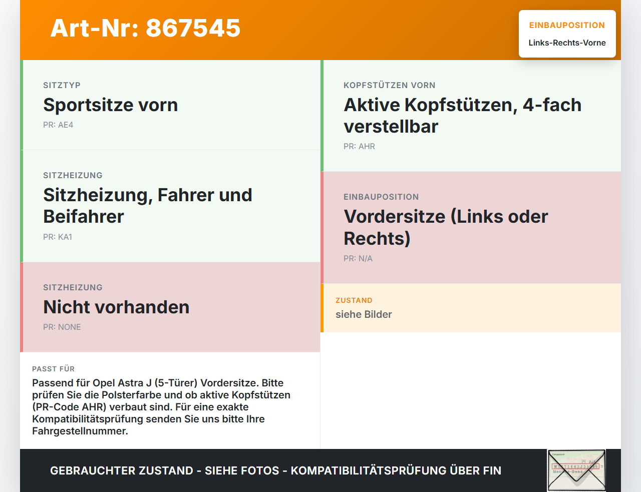 Opel Astra J P10 12-15 5T Kopfstütze für Beifahrer Sitz Rechts oder Links Vorne Opel Astra J P10 12-15 14.01.2014... Vorschau 3