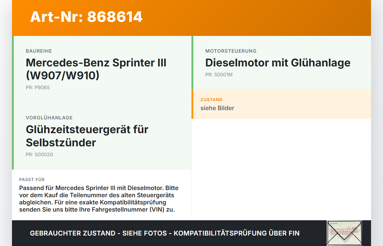 Mercedes Sprinter III 907  CDI 2,1 120KW Relais Vorglührelais Glühanlage Glühzeit Steuergerät Mercedes Sprinter III... Vorschau 3