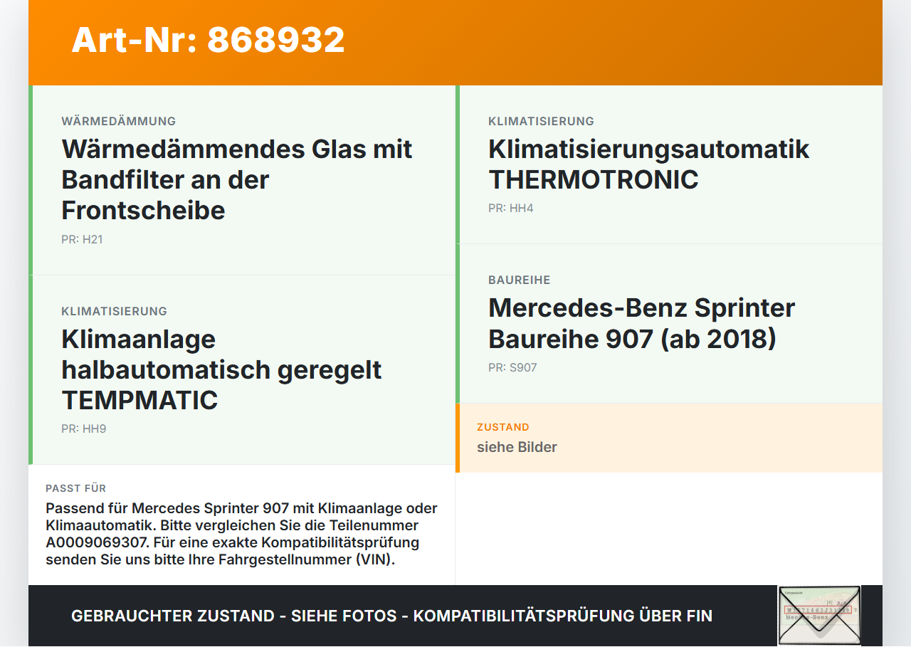 Mercedes Sprinter III 907 Widerstand Gebläse Lüfter Mercedes Sprinter III 907 26.08.2019 A0009069307 CZ246810-8090... Vorschau 3