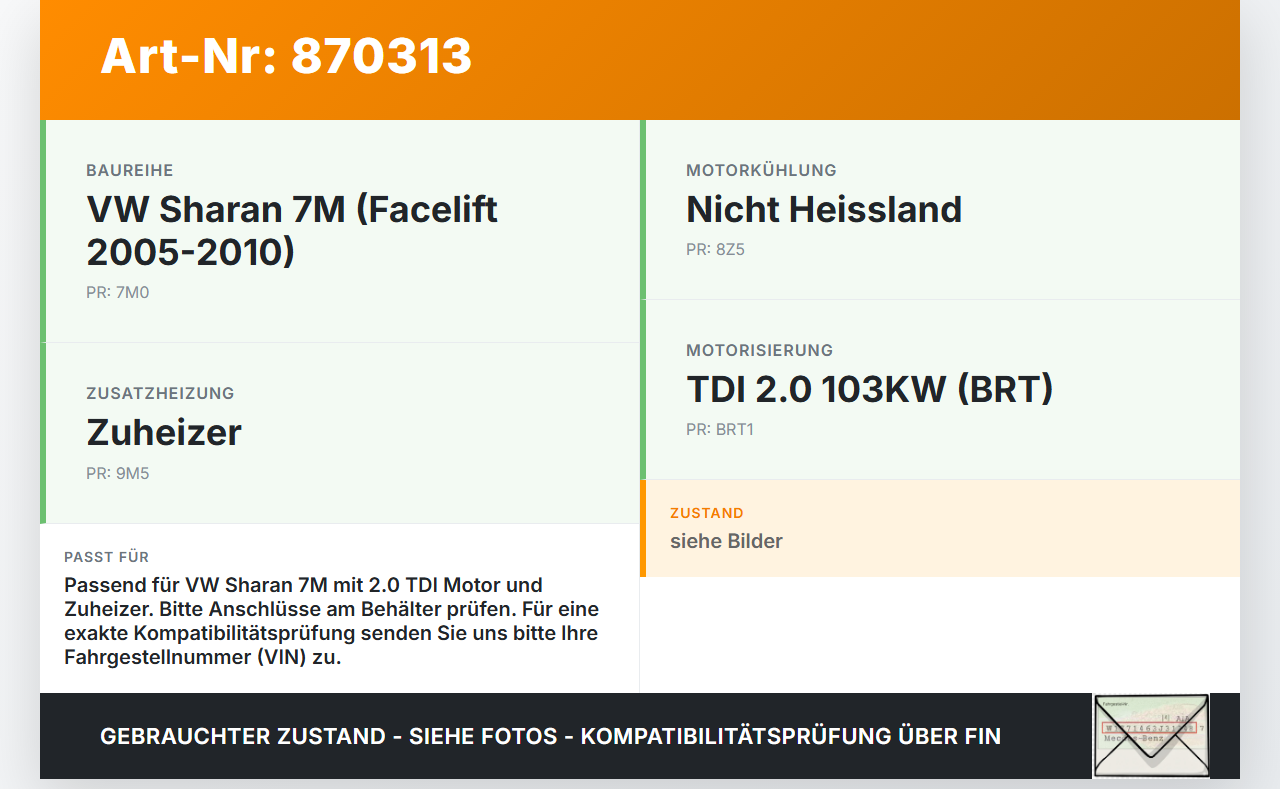 VW Sharan 7M 05-10 TDI 2,0 103KW Ausgleichsbehälter f. Kühlmittel VW Sharan 7M 05-10 16.11.2009 gebraucht Vorschau 3