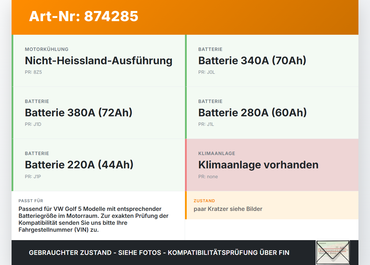 VW Golf 5 V 1K 03-08 5T Blende Innen Abdeckung für Batterie VW Golf 5 V 1K 03-08 27.10.2004 016069-9760 gebraucht Vorschau 3