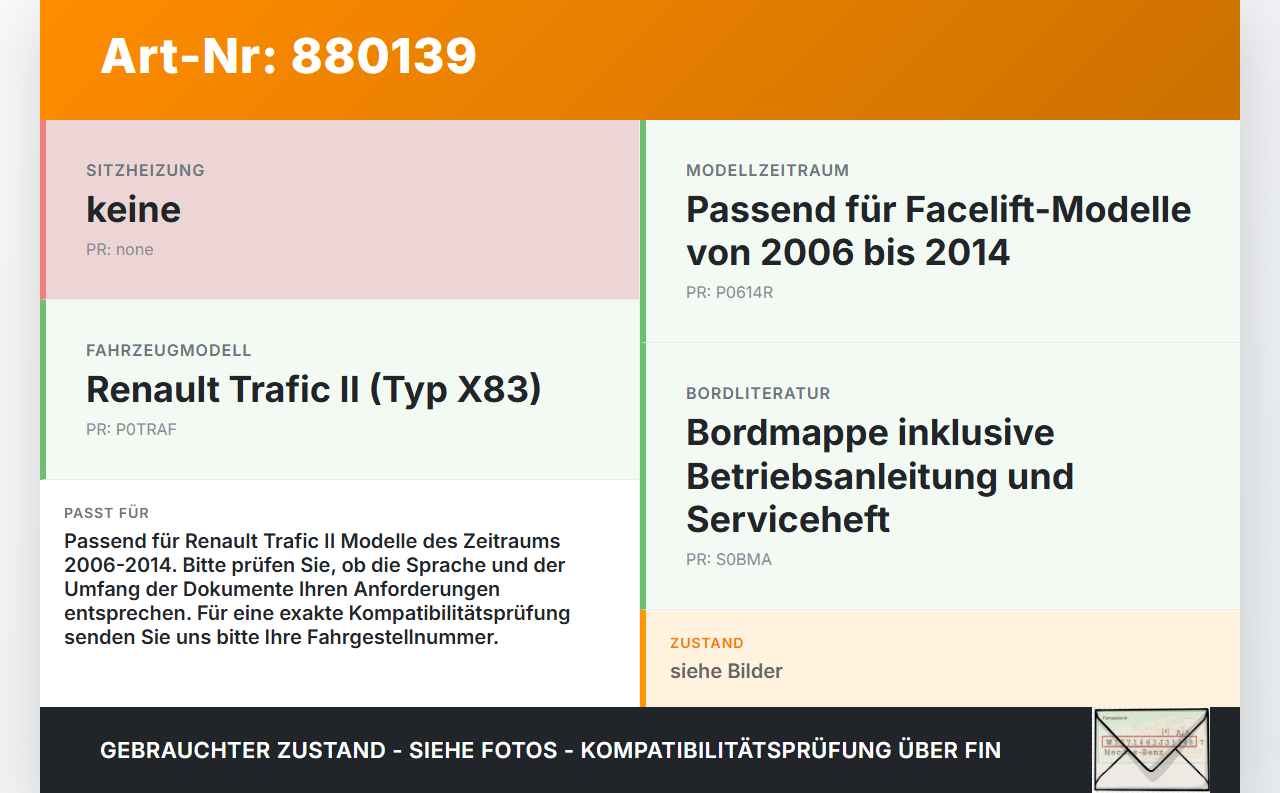 Renault Trafic II 06-14 Serviceheft Betriebsanleitung Anleitung Bordmappe Renault Trafic II 06-14 31.01.2007 gebraucht Vorschau 3