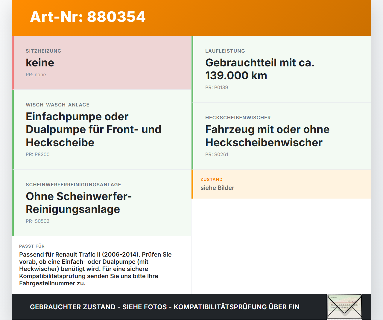 Renault Trafic II 06-14 Waschwasserpumpe Waschpumpe Renault Trafic II 06-14 31.01.2007 gebraucht Vorschau 3