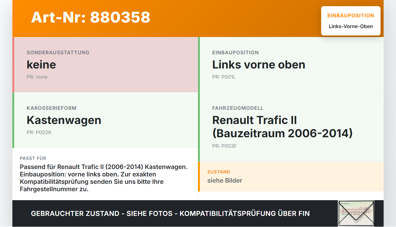 Renault Trafic II 06-14 Kasten Türscharnier Scharnier für Tür Links Vorne Oben Renault Trafic II 06-14 31.01.2007... Vorschau 3