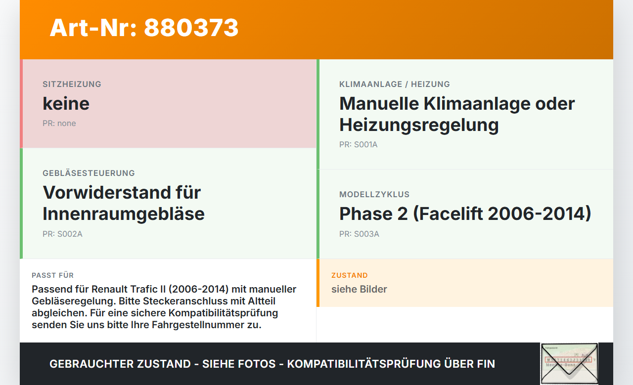 Renault Trafic II 06-14 Widerstand Gebläse Lüfter Renault Trafic II 06-14 31.01.2007 gebraucht Vorschau 3