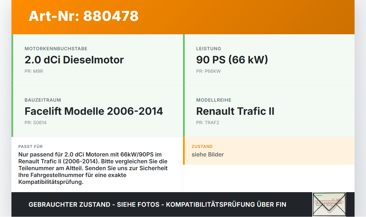Renault Trafic II 06-14 dCi 90 2,0 66KW M9R780 Turbolader Turbo Abgasturbolader Renault Trafic II 06-14 31.01.2007... Vorschau 3