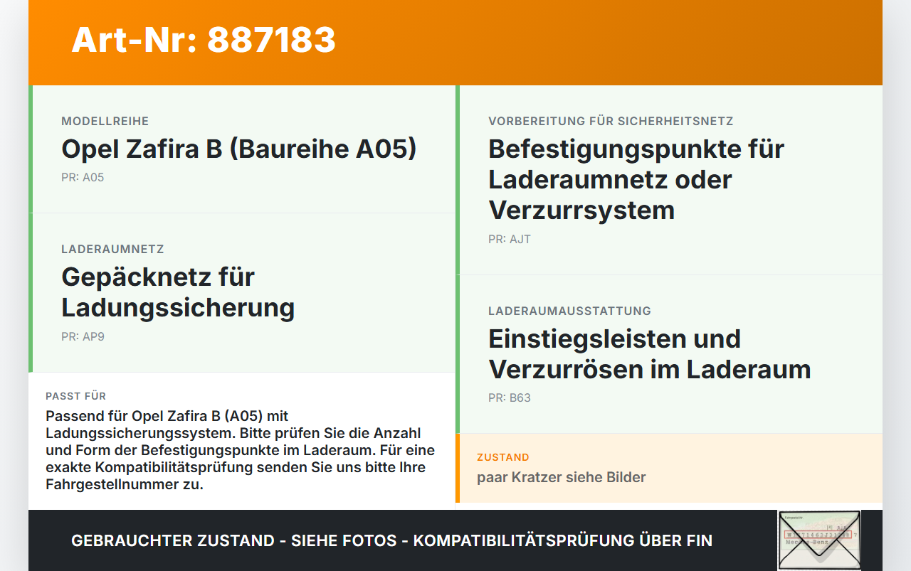 Opel Zafira B  A05 11-16 CDTi 1,7 92KW Verzurösen Halteösen für Laderaumsicherung Opel Zafira B  A05 11-16... Vorschau 3