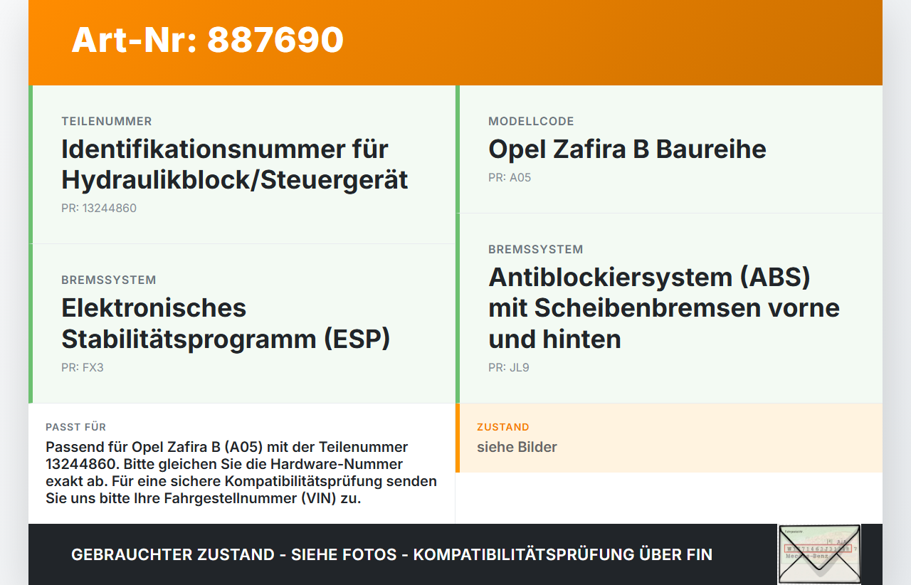 Opel Zafira B  A05 11-16 ABS Steuergerät Aggregat Hydraulikblock Opel Zafira B  A05 11-16 04.06.2013 13244860... Vorschau 3