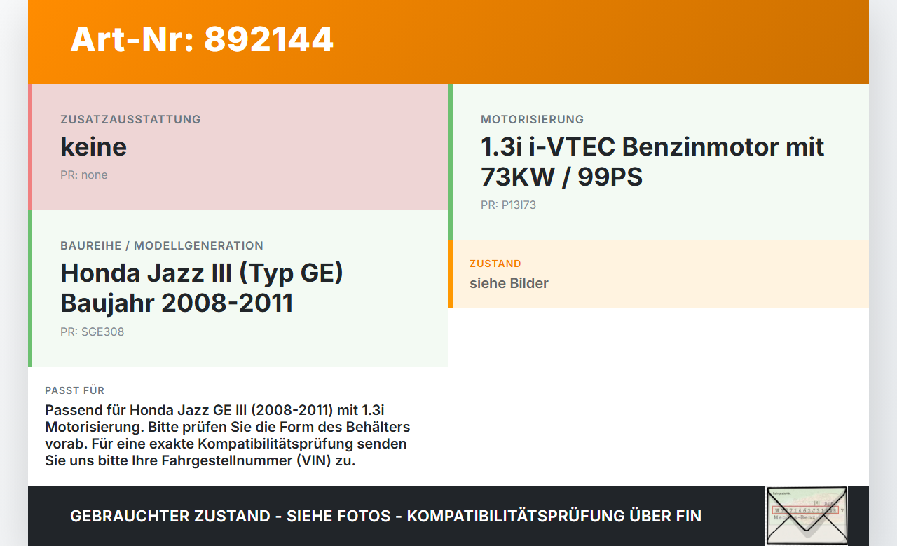 Honda Jazz GE III 08-11 1,3i 73KW Ausgleichsbehälter für Kühlmittel Honda Jazz GE III 08-11 13.07.2009 gebraucht Vorschau 3