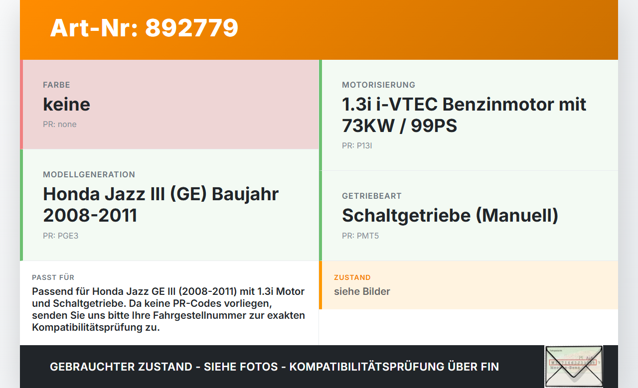 Honda Jazz GE III 08-11 1,3i 73KW Kupplungszylinder Nehmer Nehmerzylinder Honda Jazz GE III 08-11 13.07.2009 gebraucht Vorschau 3