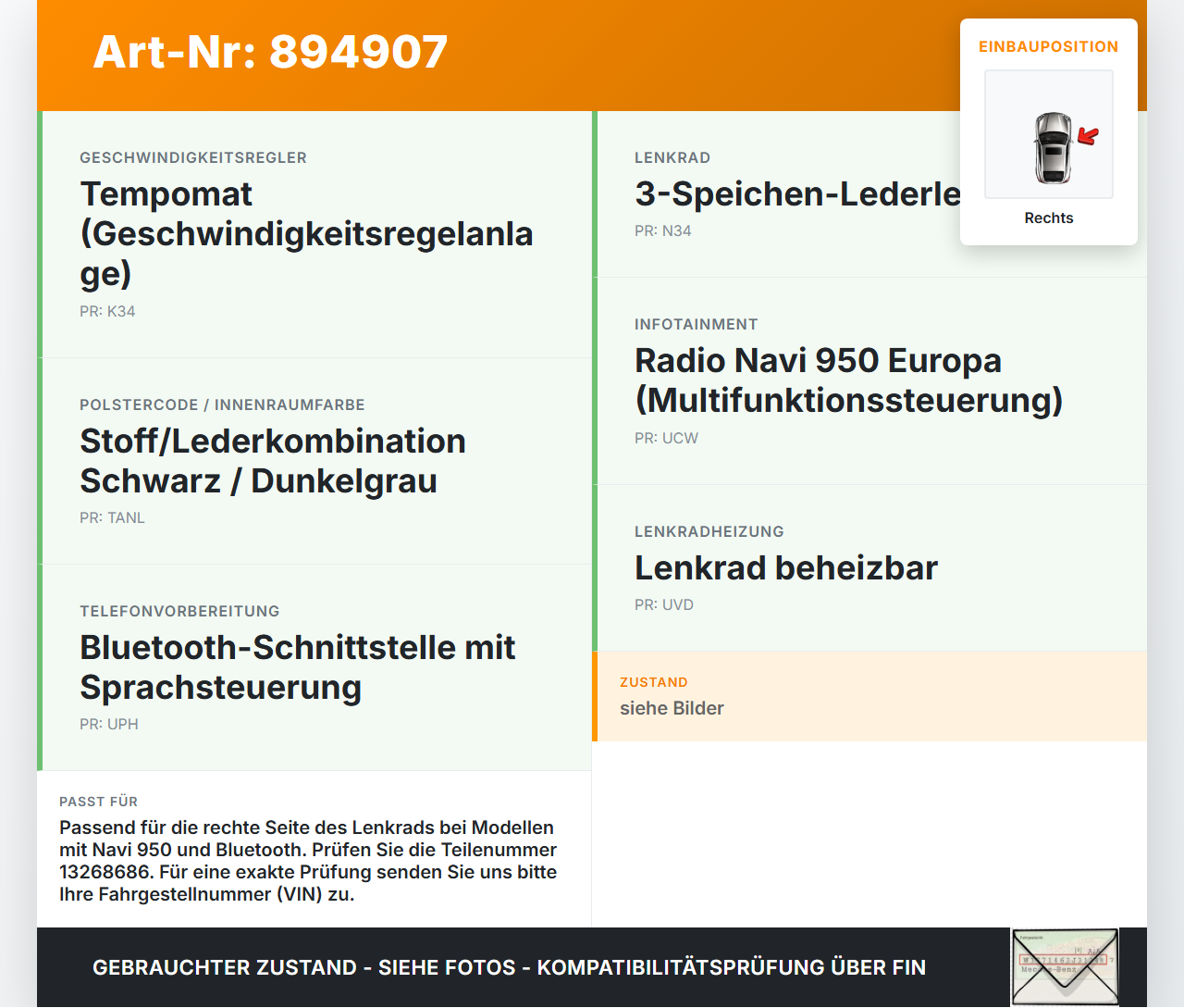 Opel Astra J 12-18 Lenkradschalter Multifunktionstasten Lenkrad Schalter Control Rechts Opel Astra J 12-18... Vorschau 3
