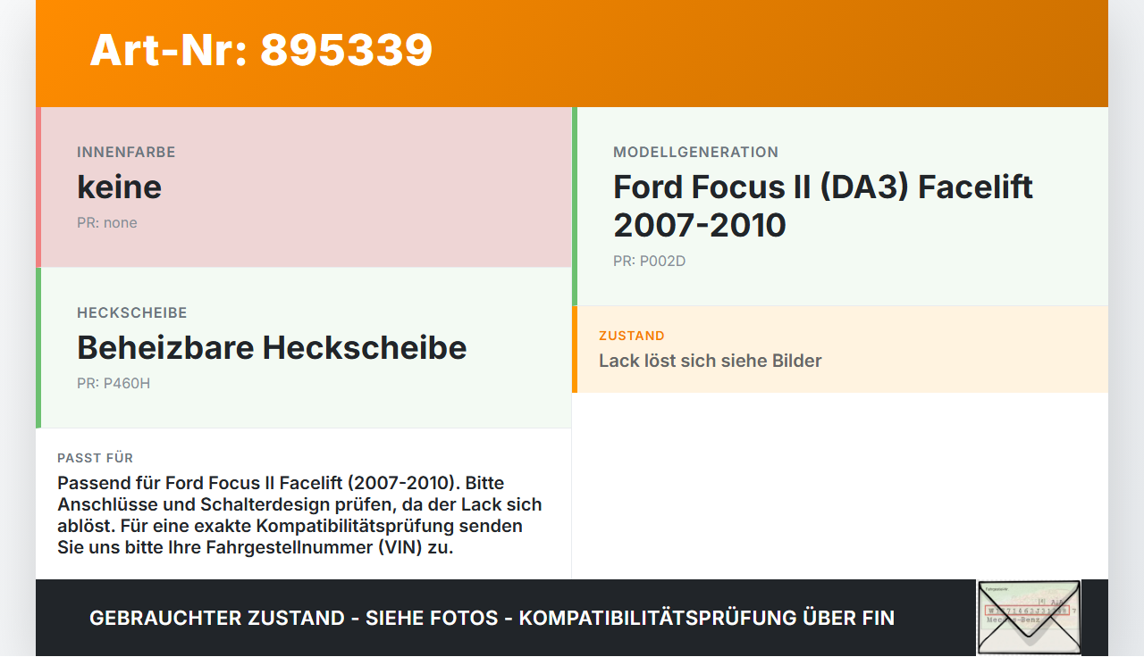 Ford Focus II DA 07-10 Heckheizung Schalter Heckscheibenheizung Ford Focus II DA 07-10 10.03.2008 8X4T-1X574-AA... Vorschau 3