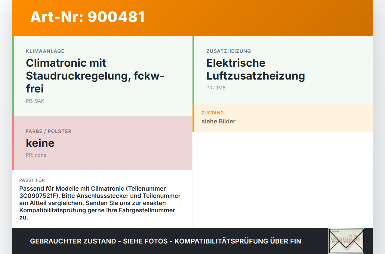 VW Golf 6 VI Variant 08-13 Widerstand Gebläse Lüfter VW Golf 6 VI Variant 08-13 02.10.2012 3C0907521F CZ246810-5384... Vorschau 3