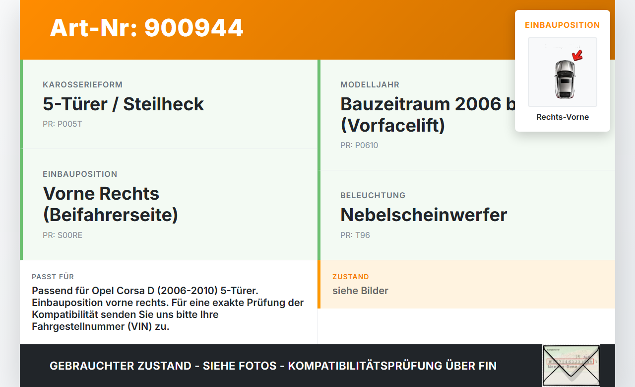 Opel Corsa D S07 06-10 5T Halter Träger Aufnahme Führung für Stoßstange Rechts Vorne Opel Corsa D S07 06-10... Vorschau 3