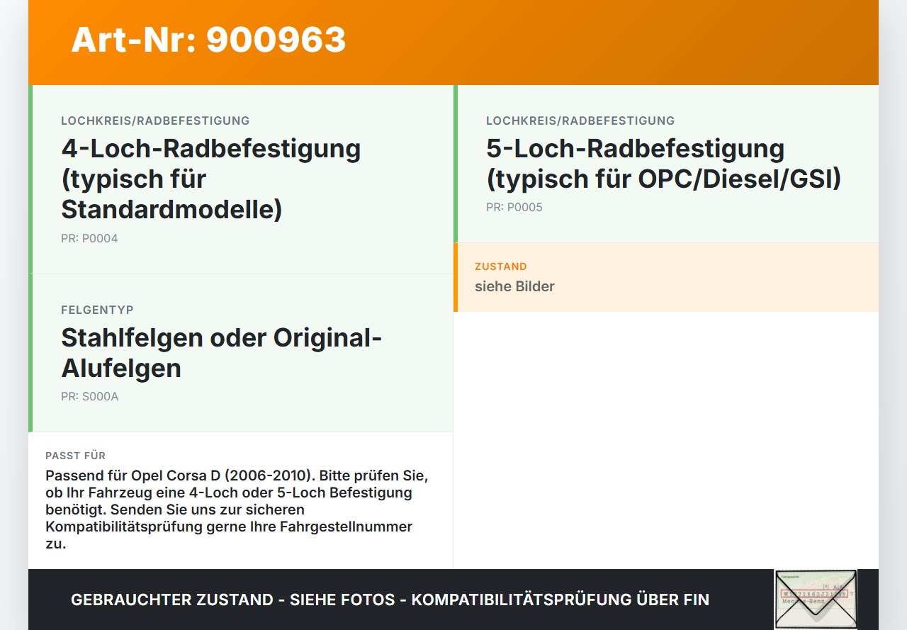 Opel Corsa D S07 06-10 Satz 16x Radschrauben Schraube Radbolzen Opel Corsa D S07 06-10 05.02.2008 gebraucht Vorschau 3
