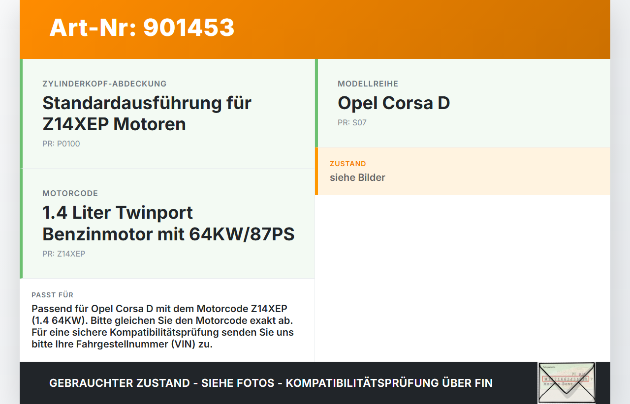 Opel Corsa D S07 06-10 1,4 64KW Z14XEP Ventildeckel Zylinderkopfhaube Opel Corsa D S07 06-10 05.02.2008 gebraucht Vorschau 3