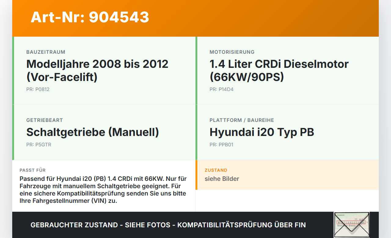 Hyundai I20 PB 08-12 CRDi 1,4 66KW Kupplungszylinder Nehmer Nehmerzylinder Hyundai I20 PB 08-12 26.03.2010 gebraucht Vorschau 3