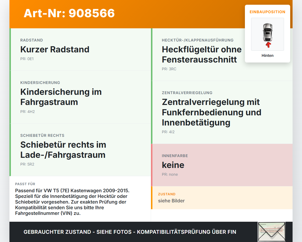 VW T5 7E 09-15 Kasten Türgriff Griff Hinten Innen VW T5 7E 09-15 18.04.2012 gebraucht Vorschau 3