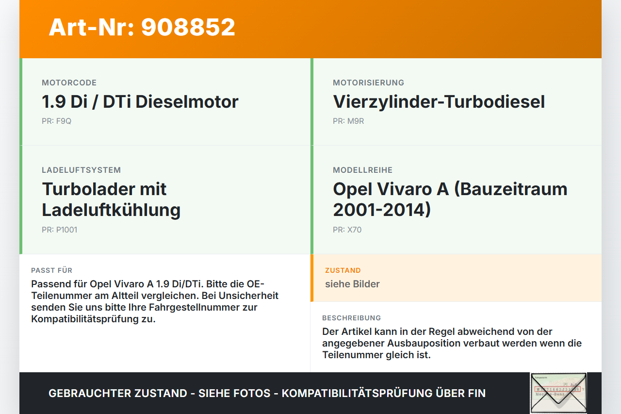 Opel Vivaro A 03-14 1,9Di 60KW Ansaugrohr Ladeluftschlauch Luftschlauch Pos.1 Opel Vivaro A 03-14 04.02.2004... Vorschau 3