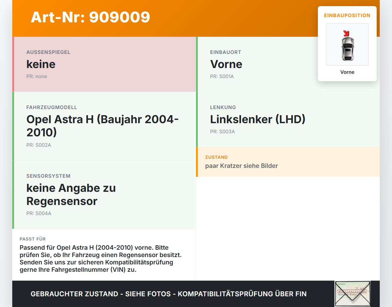Opel Astra H 04-10 2x Scheibenwischer Wischarm Vorne Opel Astra H 04-10 30.12.2009 gebraucht Vorschau 3