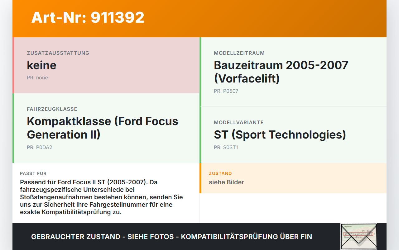 Ford Focus II ST 05-07 Abschleppöse Abschlepphaken Ford Focus II ST 05-07 26.09.2006 gebraucht Vorschau 3