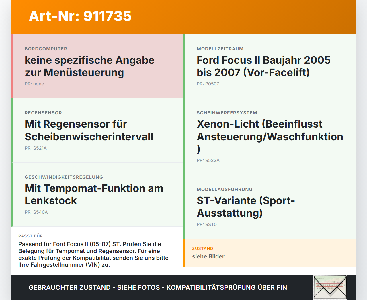 Ford Focus II ST 05-07 Blinkerschalter Lenkstockschalter Blinker Ford Focus II ST 05-07 26.09.2006 gebraucht Vorschau 3
