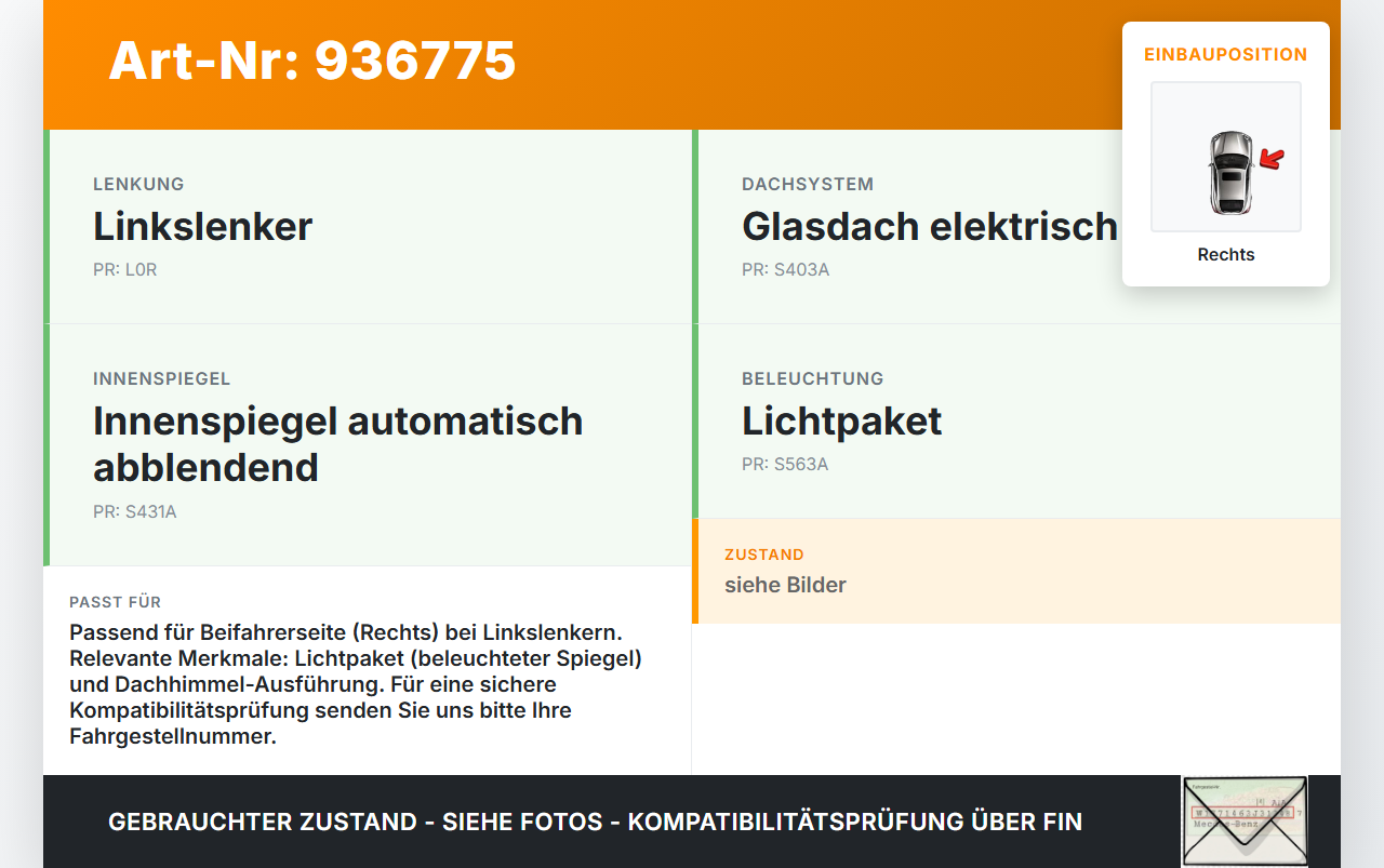 BMW E81 1er 118d 07-11 Sonnenblende Rechts für Beifahrer BMW E81 1er 118d 07-11 23.07.2008 gebraucht Vorschau 3
