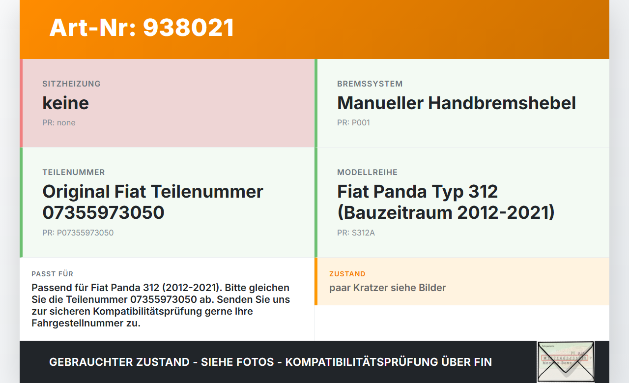 Fiat Panda 312 12-21 Handbremshebel Hebel für Handbremse Bremshebel Fiat Panda 312 12-21 28.03.2014 07355973050... Vorschau 3