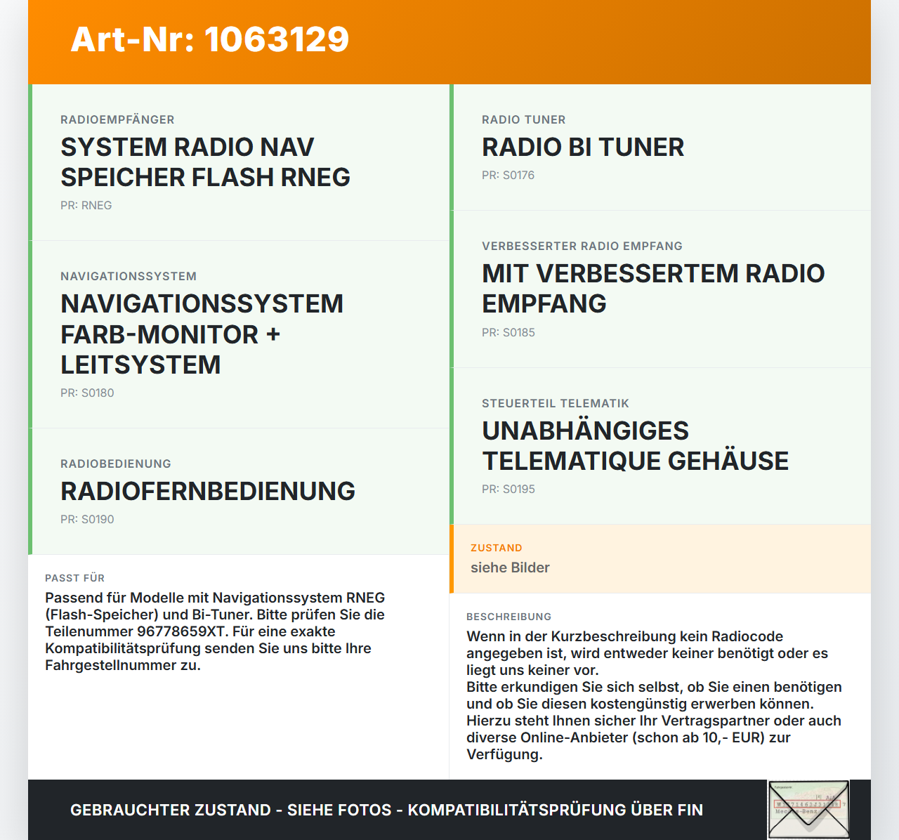 Peugeot 3008 I 0U 13-16 Autoradio CD-Radio BE6426 Peugeot 3008 I 0U 13-16 02.01.2012 96778659XT B5546060 gebraucht Vorschau 3