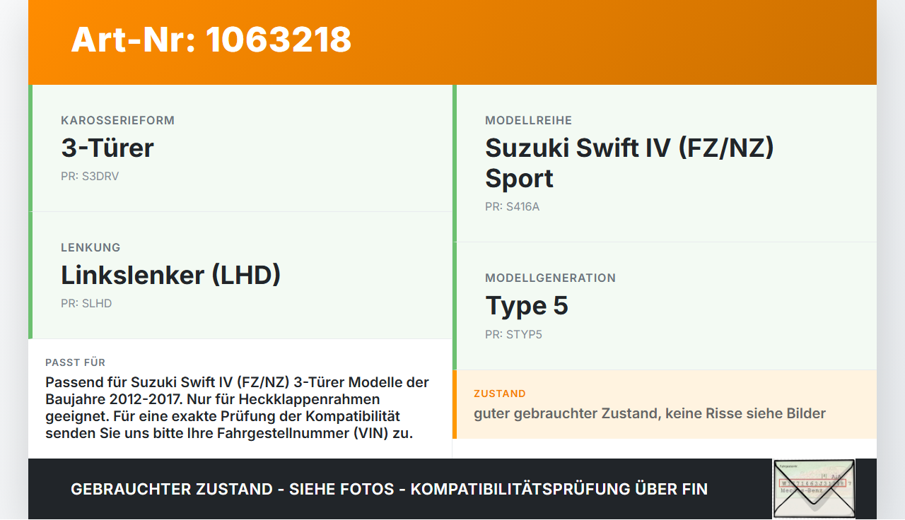 Suzuki Swift IV FZ NZ 12-17 3T Dichtung Rahmen für Heckklappe Kofferraum Suzuki Swift IV FZ NZ 12-17 04.07.2016... Vorschau 3